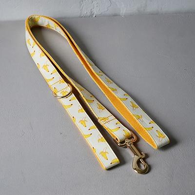 No Drama Banana Bowtie Collar and Leash Set Leash S