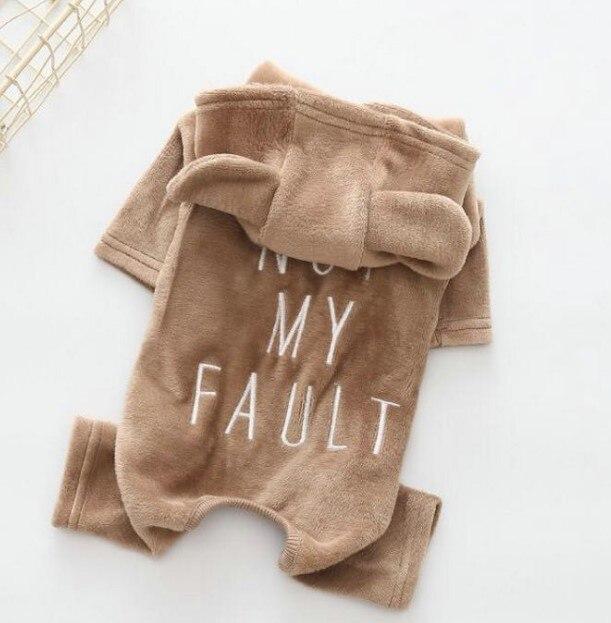 Not My fault Dog Onesie Brown With Ears Size 2 (SM)