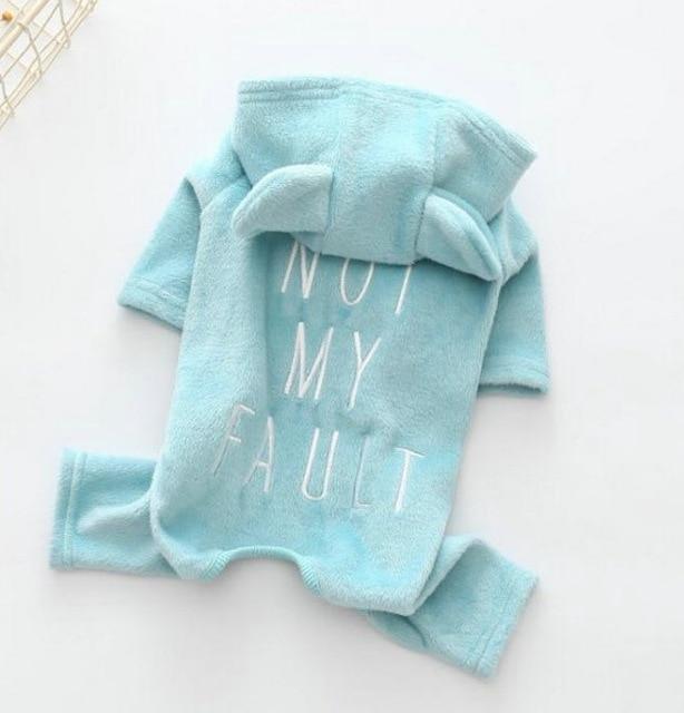 Not My fault Dog Onesie Blue With Ears Size 2 (SM)