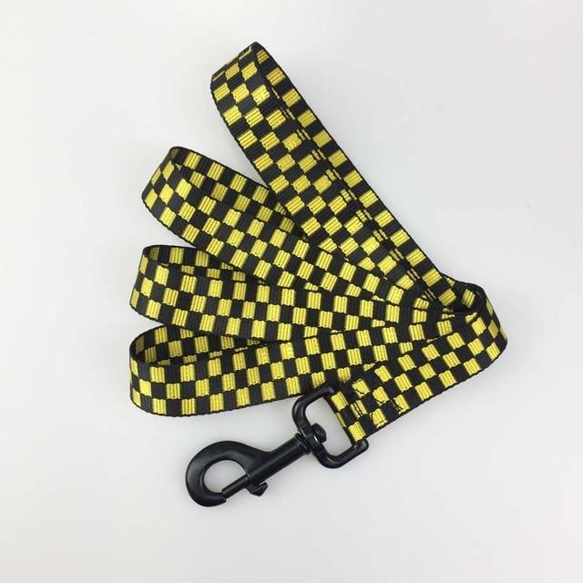 Plaid Dog Harness Yellow Leash XS