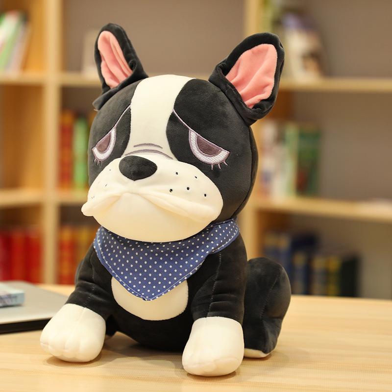 Plushy Soft Bulldog Toy Black 25cm