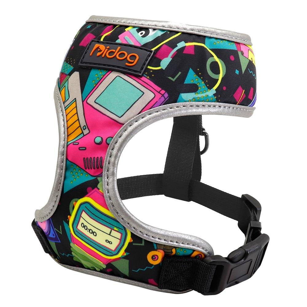 Printed No-Pull Dog Harness Black S