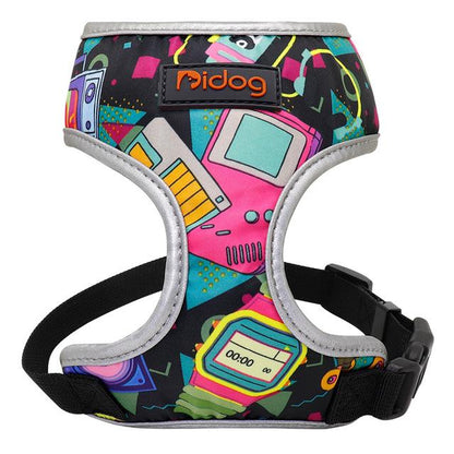 Printed No-Pull Dog Harness Black S