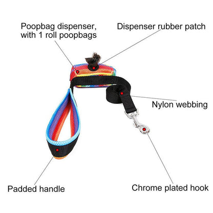 Rainbow Breathable French Dog Harness & Leash Rainbow M