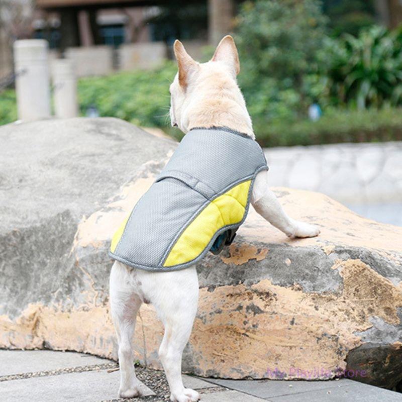 Reflective Cooling Dog Vest Gray yellow XS