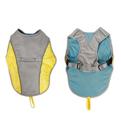 Reflective Cooling Dog Vest Gray yellow XS