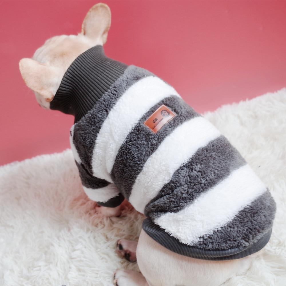 Striped Turtleneck Dog Sweater Pink S