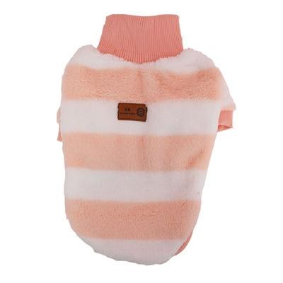 Striped Turtleneck Dog Sweater Pink S