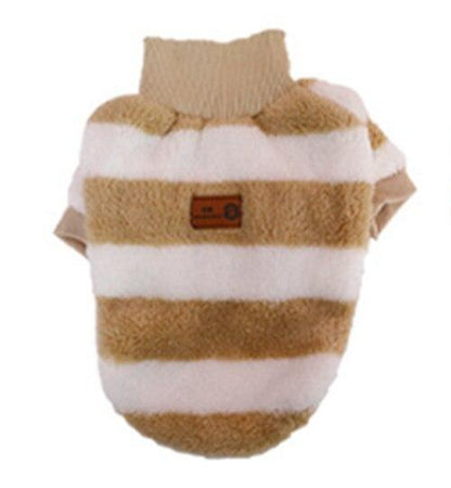 Striped Turtleneck Dog Sweater Yellow S