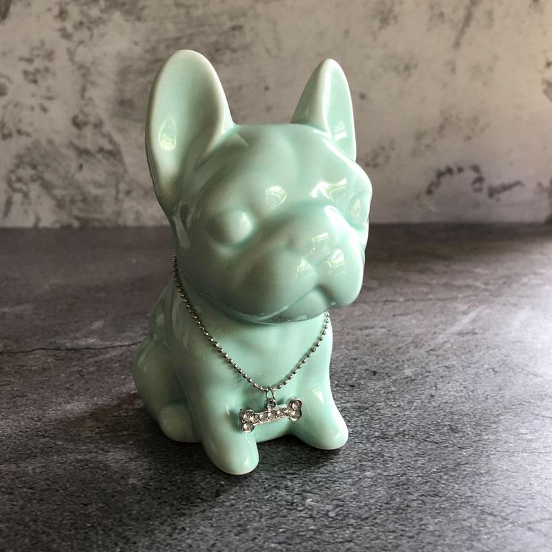 Too Much Swag French Bulldog Figurine Green