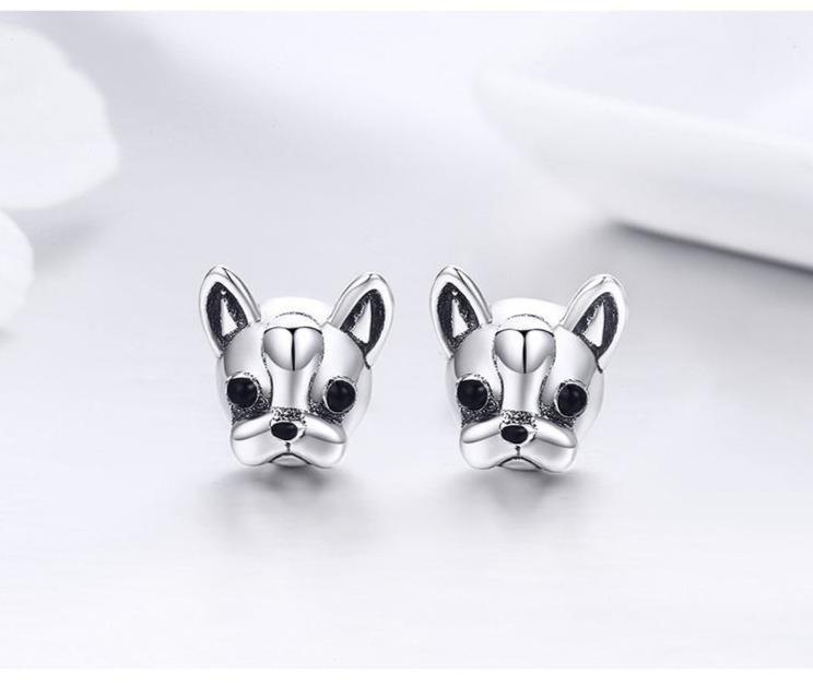 Women's French Bulldog Sterling Silver Ring 6