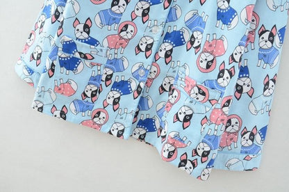 Women's Frenchie Print Pajama Set S